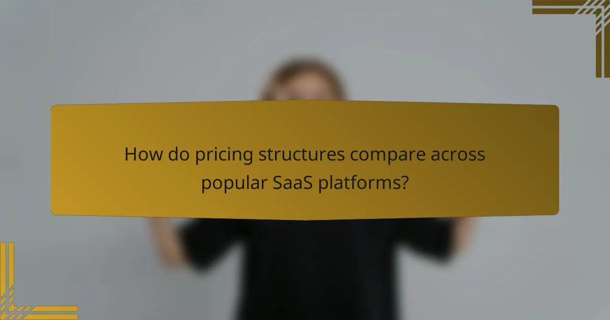 How do pricing structures compare across popular SaaS platforms?