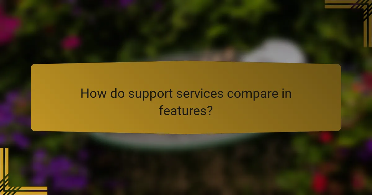 How do support services compare in features?