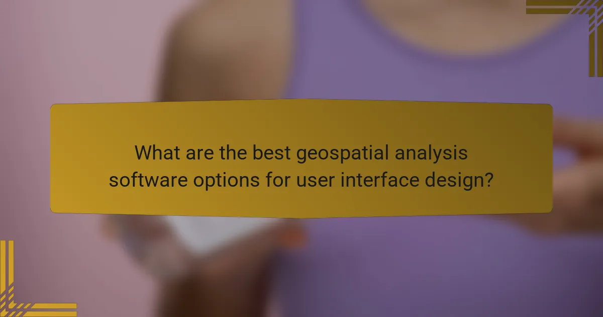 What are the best geospatial analysis software options for user interface design?
