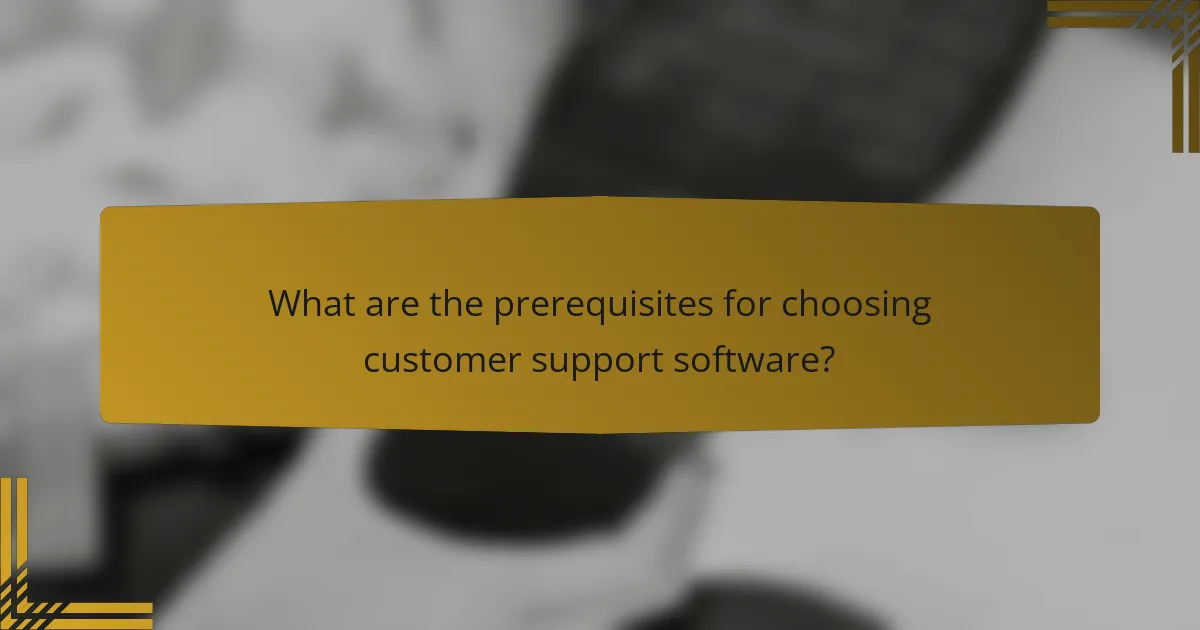 What are the prerequisites for choosing customer support software?