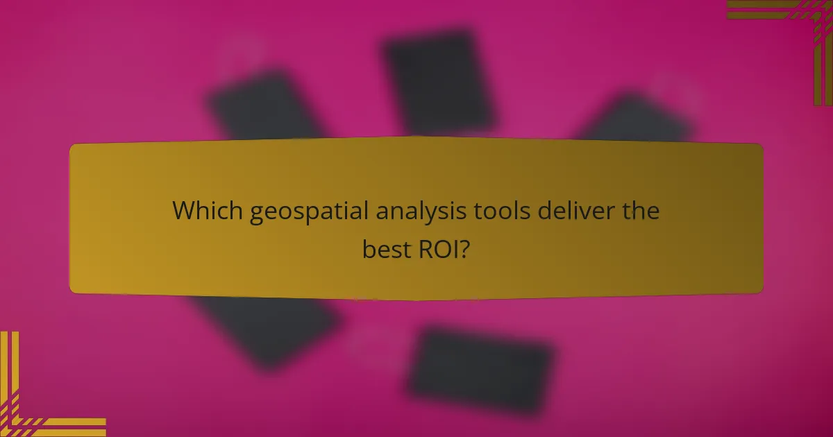 Which geospatial analysis tools deliver the best ROI?